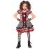 Fantasia de boneca arlequim para meninas – Vestido com laço, gargantilha e luvas