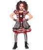 Fantasia de boneca arlequim para meninas – Vestido com laço, gargantilha e luvas