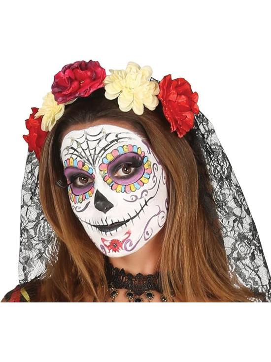 Fantasia feminina sexy e colorida de Senhora da Morte Mexicana Catrina