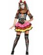 Fantasia feminina sexy e colorida de Senhora da Morte Mexicana Catrina
