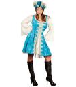 Fantasia de mulher pirata azul luxuosa