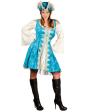 Fantasia de mulher pirata azul luxuosa