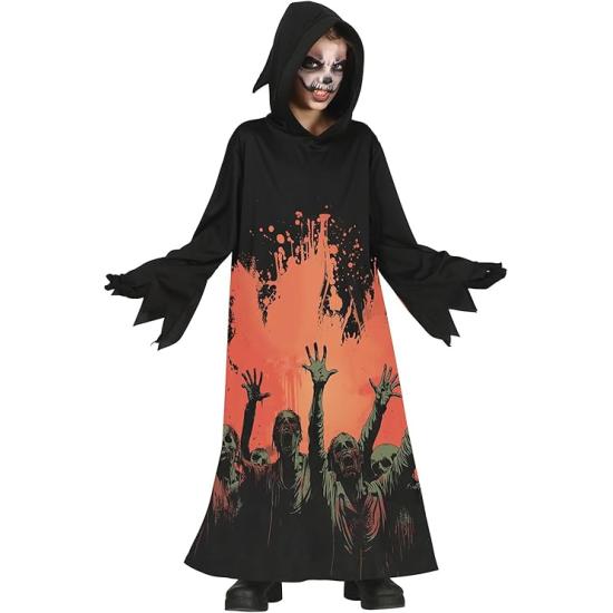 Fantasia de Zumbi Místico Infantil com Capuz – Mortos-Vivos