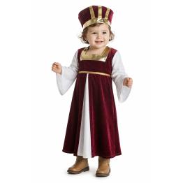 Fantasia Medieval para Bebê Menina – Vestido e Adorno de Cabeça | DisfracesTuyYo