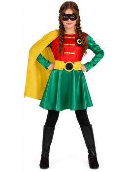 Fantasia da Super Robin Girl com Capa e Botas | Super-heroína Infantil