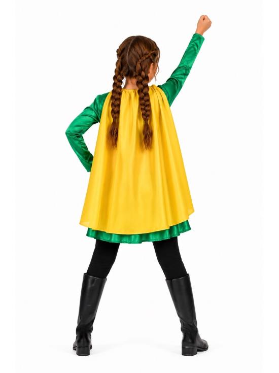 Fantasia da Super Robin Girl com Capa e Botas | Super-heroína Infantil