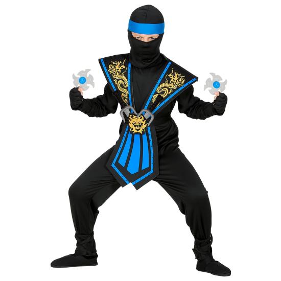 Fantasia de Ninja Azul para Meninos com Conjunto de Armas