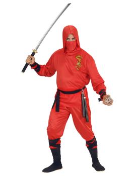 Fato de Mestre Ninja vermelho para adulto