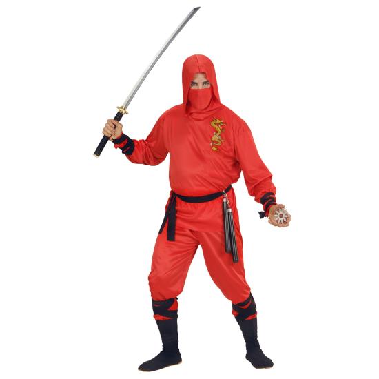 Fato de Mestre Ninja vermelho para adulto