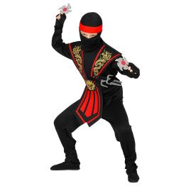 Fato de Ninja Vermelho para Menino com Conjunto de Armas