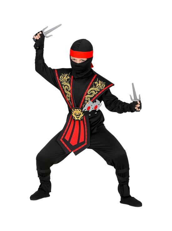 Fato de Ninja Vermelho para Menino com Conjunto de Armas