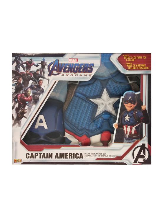Fantasia infantil Capitão América Endgame Baú e máscara de rubis