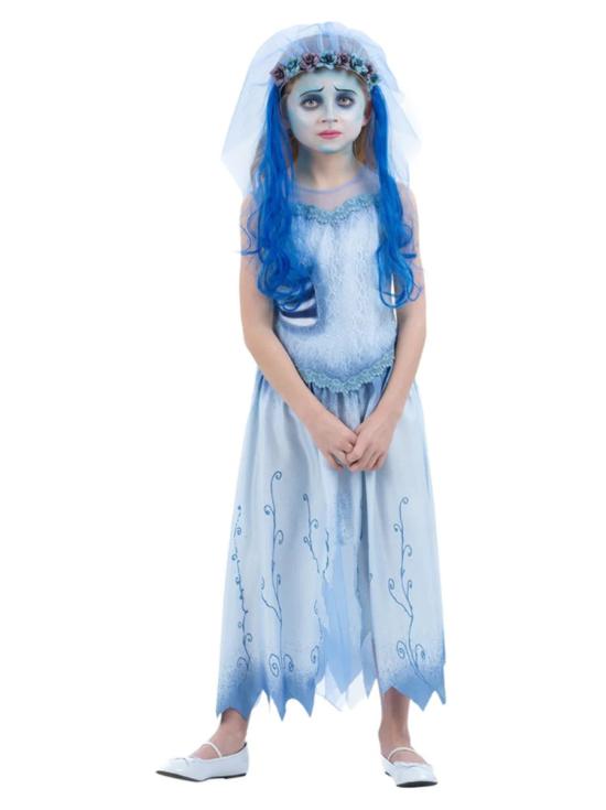 Fato de noiva cadáver para menina