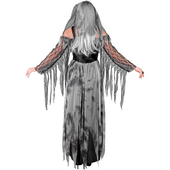 Fantasia de Noiva Morta para Mulheres – Vestido Longo com Véu