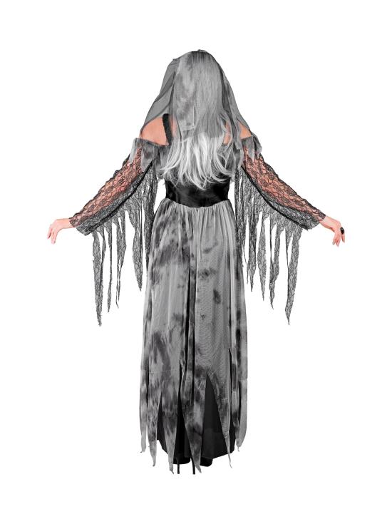 Fantasia de Noiva Morta para Mulheres – Vestido Longo com Véu