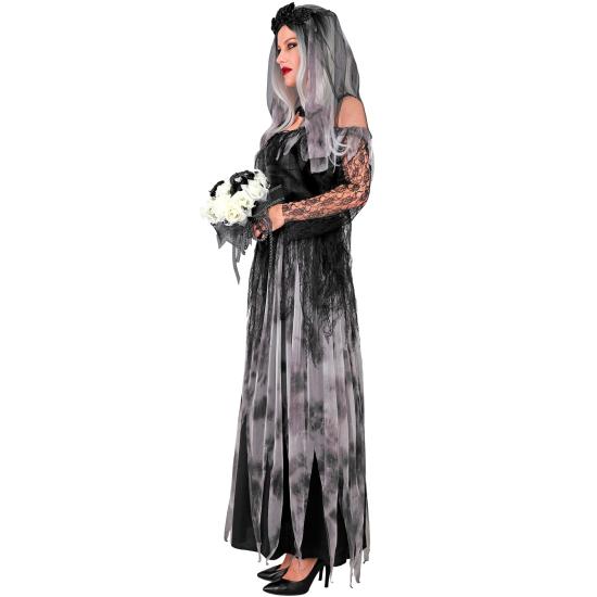 Fantasia de Noiva Morta para Mulheres – Vestido Longo com Véu