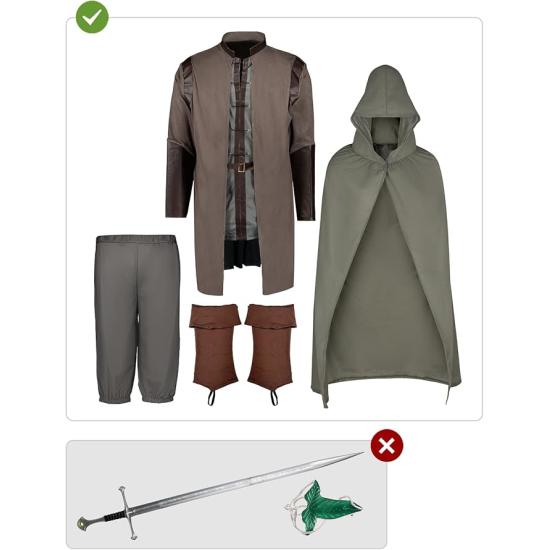Traje oficial de Aragorn - O Senhor dos Anéis para Homens