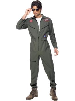 Fantasia oficial Top Gun verde para homens
