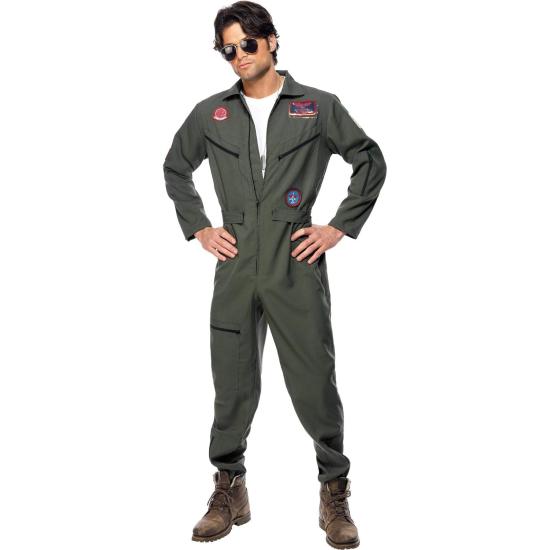 Fantasia oficial Top Gun verde para homens