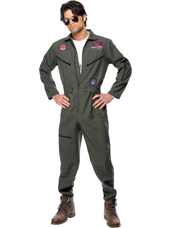 Fantasia oficial Top Gun verde para homens