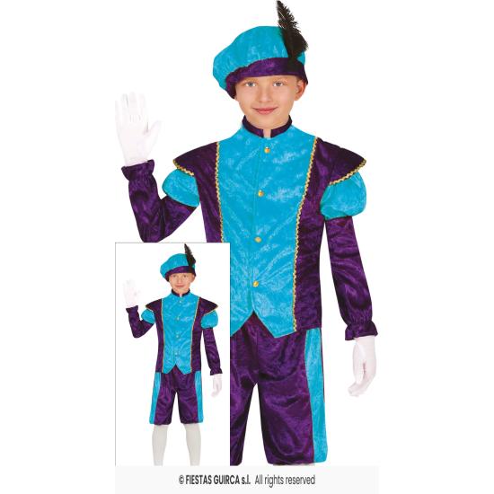 Fato de página de Natal azul infantil