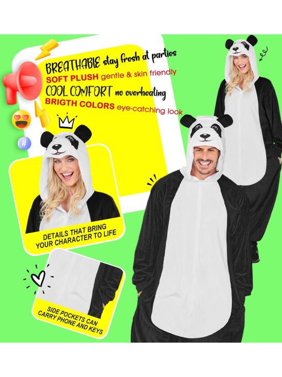 Fantasia de panda unissex para adultos