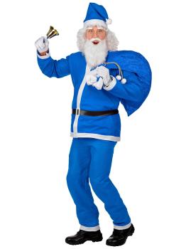 Fantasia de Papai Noel azul super econômica, tamanho único.