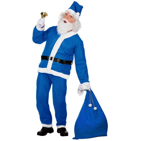 Fantasia de Papai Noel azul super econômica, tamanho único.