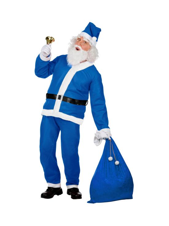Fantasia de Papai Noel azul super econômica, tamanho único.