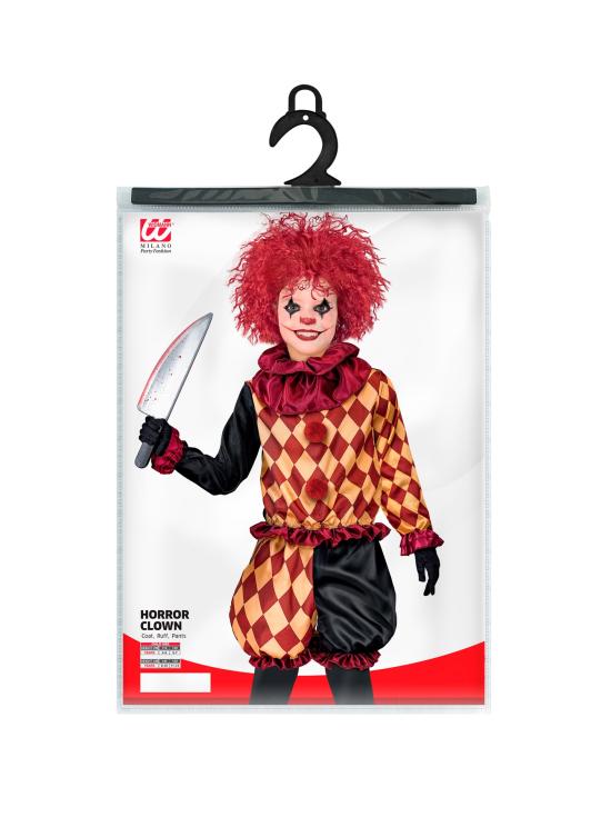 Fantasia de Palhaço de Terror Infantil – Jaqueta, Babado e Calça
