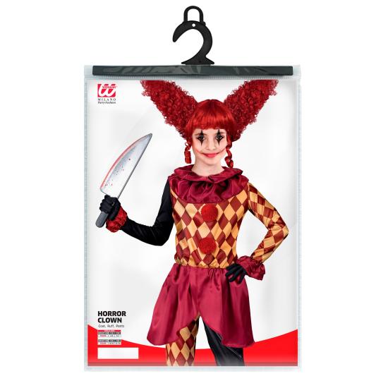 Fantasia de palhaço de terror para menina – Jaqueta, babado e calças