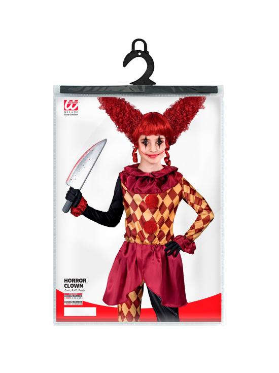 Fantasia de palhaço de terror para menina – Jaqueta, babado e calças