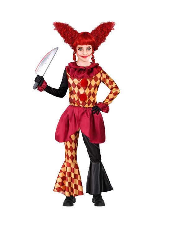 Fantasia de palhaço de terror para menina – Jaqueta, babado e calças