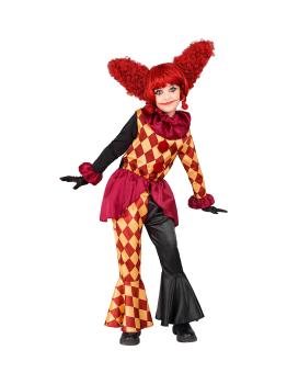 Fantasia de palhaço de terror para menina – Jaqueta, babado e calças
