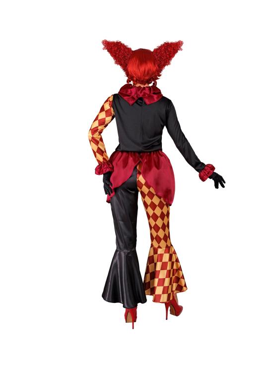 Fantasia de palhaço de terror feminina – Jaqueta, gola e calças