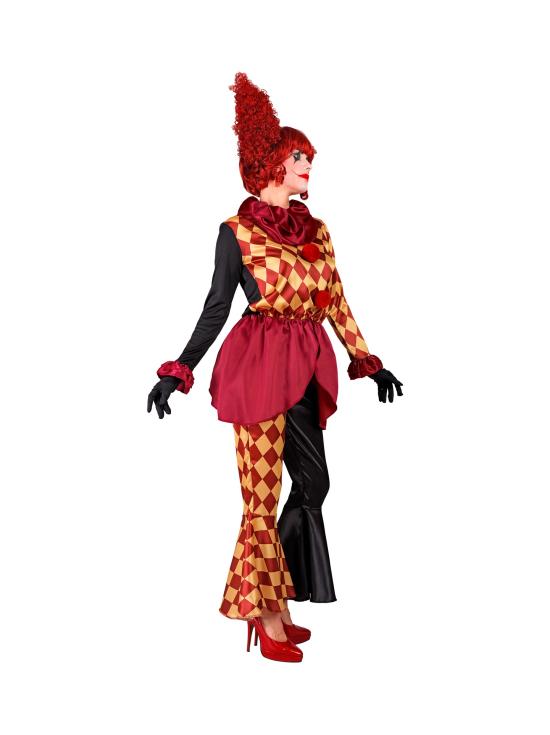 Fantasia de palhaço de terror feminina – Jaqueta, gola e calças