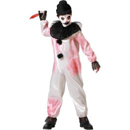 Fantasia infantil de palhaço branco e sangrento assustador