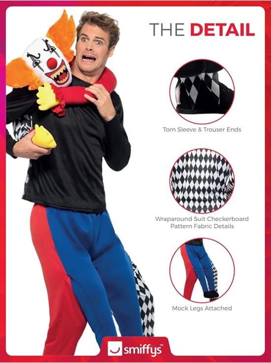 Disfraz de payaso perturbado para hombre
