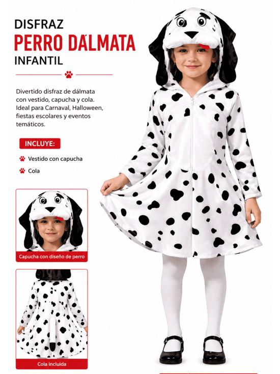 Fantasia de cachorro dálmata para meninas