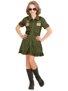 Fantasia de piloto de caça para menina