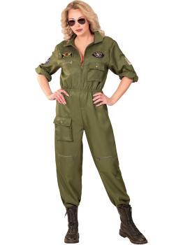 Fantasia de piloto de caça instrutor de Top Gun para mulheres