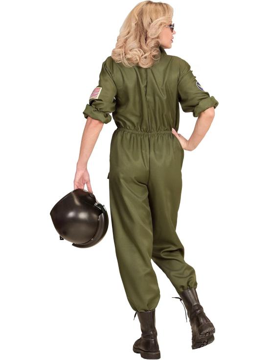 Fantasia de piloto de caça instrutor de Top Gun para mulheres