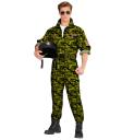 Fantasia de piloto de caça com camuflagem adulta