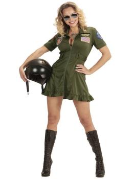 Fantasia sexy de piloto de caça Top Gun para mulheres