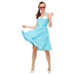 Fato de Pin Up anos 50 azul para adulto