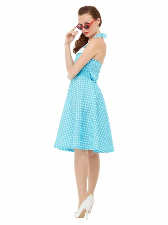 Fato de Pin Up anos 50 azul para adulto
