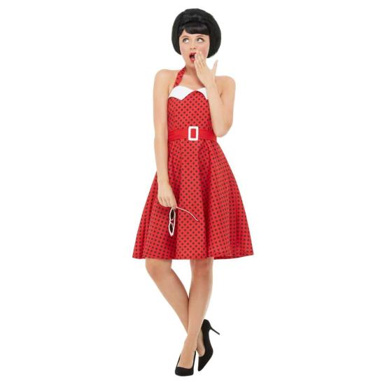 Traje Pin Up Vermelho Anos 50 Tamanho Adulto