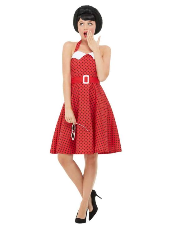 Traje Pin Up Vermelho Anos 50 Tamanho Adulto