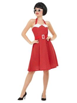 Traje Pin Up Vermelho Anos 50 Tamanho Adulto