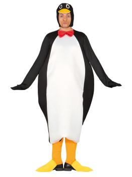 Fantasia de pinguim adulto para o frio.